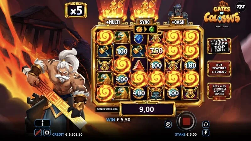 Gates of Colossus MultiChase – Gewinnkombination im Hauptspiel